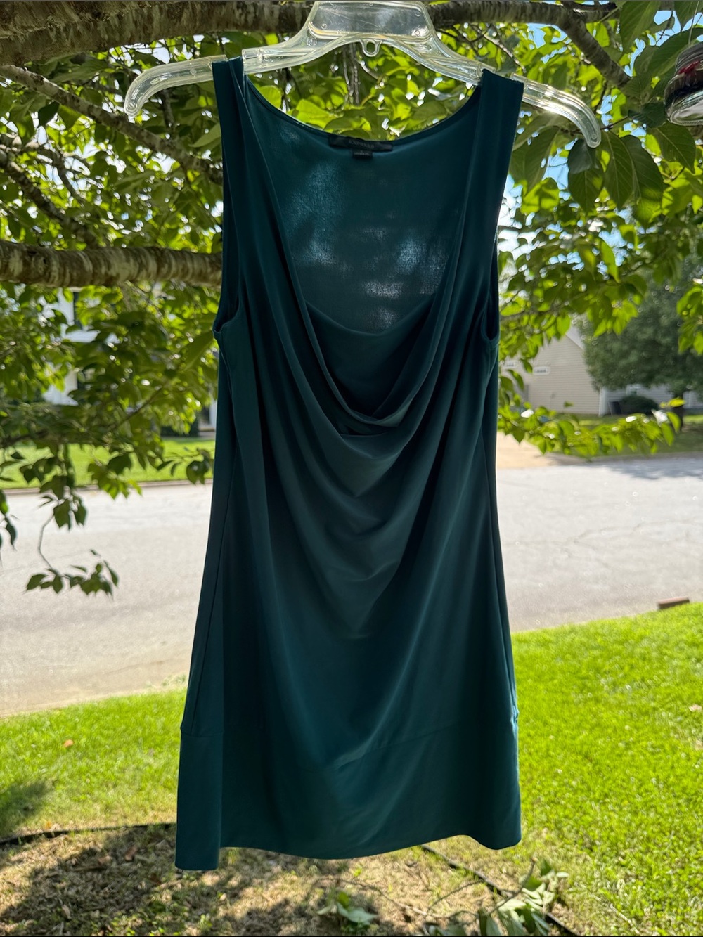 Express Sleeveless Cowl Neck Mini Dress in Teal